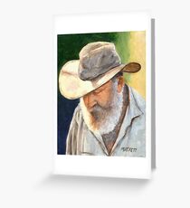 Old Man in Cowboy Hat Greeting Card