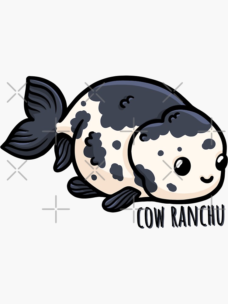 Cow Ranchu Goldfish Sticker for Sale by FinnedTomato