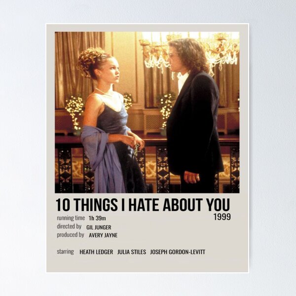 10 Things I Hate About You (1999) Movie Poster for Sale by