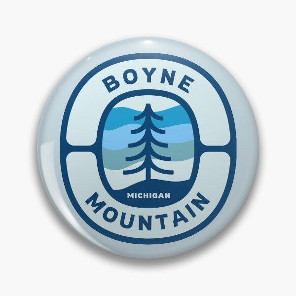 Item preview, Boyne Mountain Michigan MI Winter Hiking Tree Badge Roundlet designed and sold by palmettodigital.