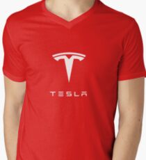 Tesla Logo Merchandise Men's V-Neck T-Shirt
