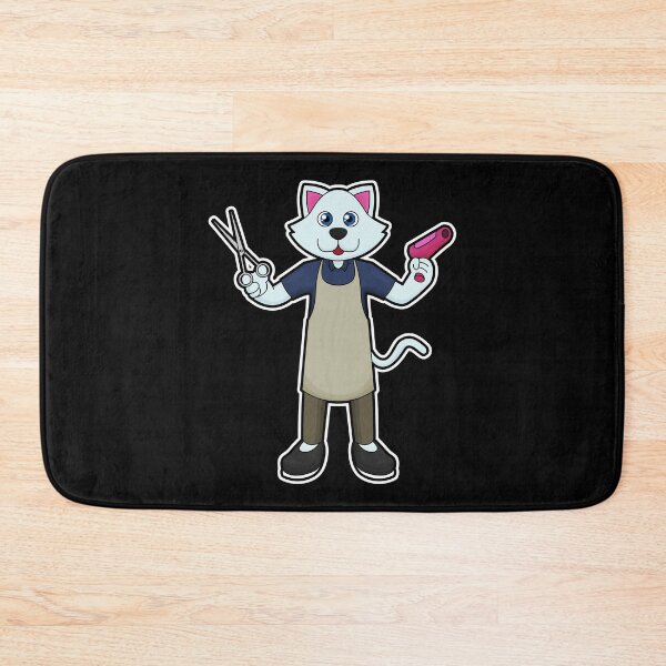 Item preview, Cat as Hairdresser with Scissors & Hair dryer designed and sold by Snabdesign84.