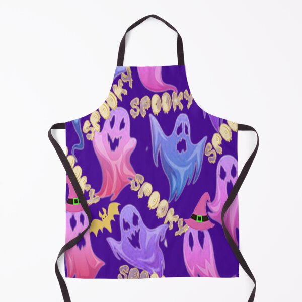 Spooky Halloween Ghosts Spooky Halloween kawaii fun design, nr 2, Carved Pumpkin Vibes,Spooky Cat Mom Halloween Apron