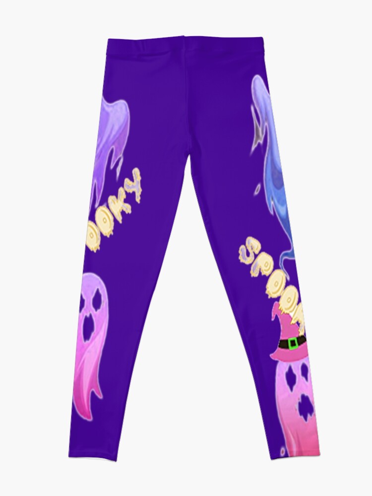 Alternate view of Spooky Halloween Ghosts Spooky Halloween kawaii fun design, nr 2, Carved Pumpkin Vibes,Spooky Cat Mom Halloween Leggings