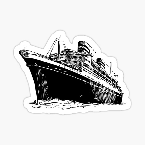 Cruise Ship. Ocean Liner, Ship, Trans Atlantic. Sticker