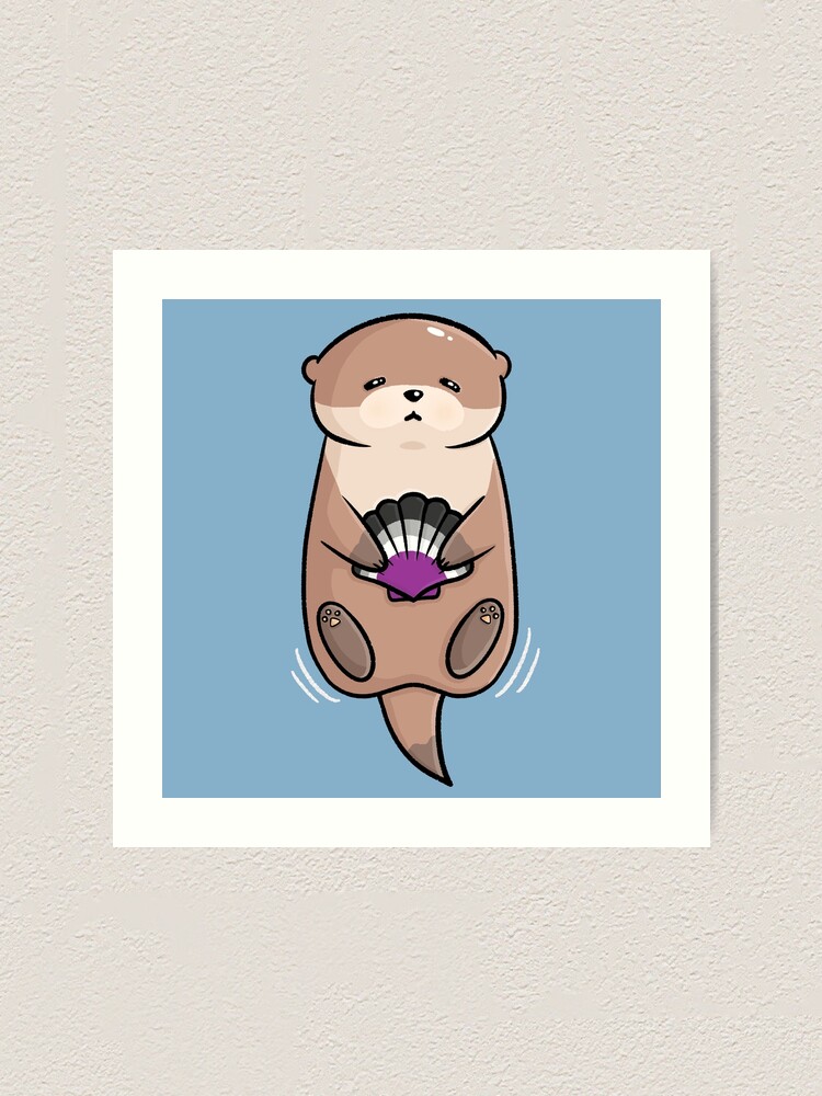 "Cute otter clam asexual ace queer flag LGBTQ" Art Print by Nyn4 Redbubble