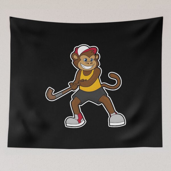 Item preview, Monkey at Hockey with Hockey stick designed and sold by Snabdesign84.