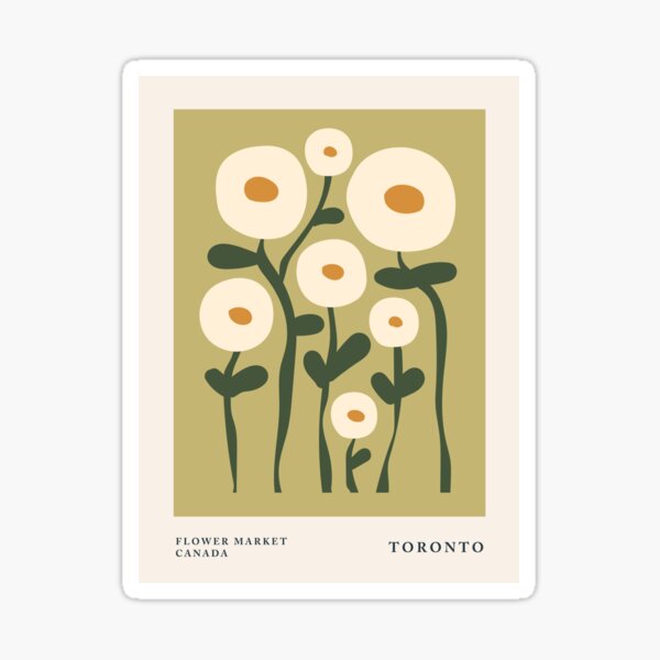 Item preview, Flower market print, Toronto, Abstract green flowers, Posters aesthetic, Autumn, Cottagecore decor, Gallery art designed and sold by KristinityArt.