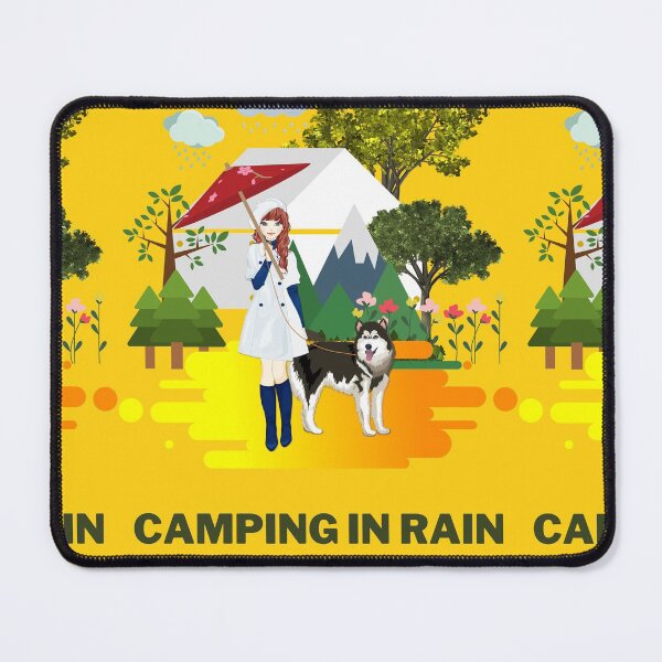 Item preview, Camping in Rain with my dog designed and sold by vidyaroul.