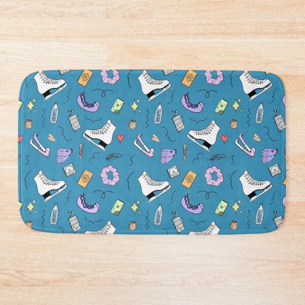 Item preview, Figure Skating Cartoon Pastel Pattern - Blue designed and sold by IcyScribbles.