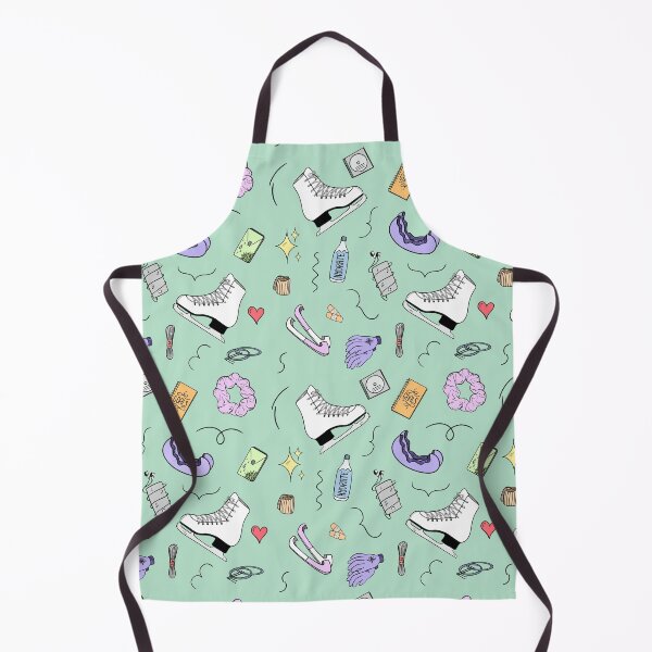 Item preview, Figure Skating Cartoon Pastel Pattern - Mint Green designed and sold by IcyScribbles.