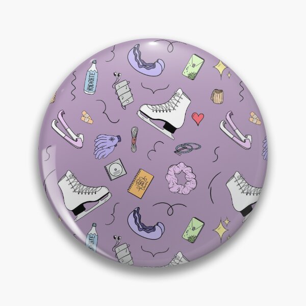 Item preview, Figure Skating Cartoon Pastel Pattern - Lilac designed and sold by IcyScribbles.