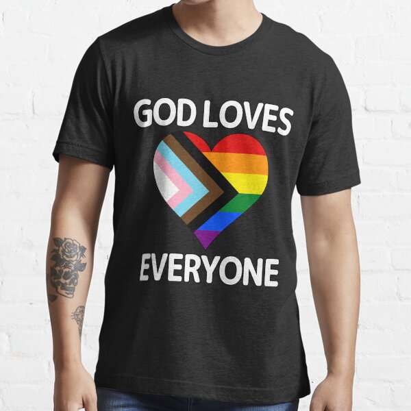 Artikel-Vorschau von God Loves Everyone - Gay Pride Heart for LGBTQ+ Christians, Jews, Muslims, designt und verkauft von CoolArtGeek.