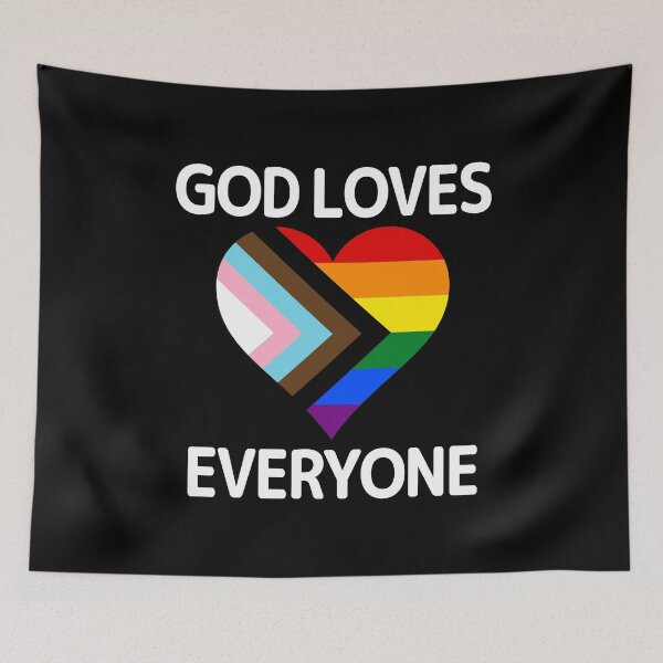 Item preview, God Loves Everyone - Gay Pride Heart for LGBTQ+ Christians, Jews, Muslims designed and sold by CoolArtGeek.