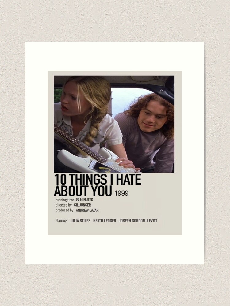 10 Things I Hate About You Minimalist Movie Poster, Print, Artwork