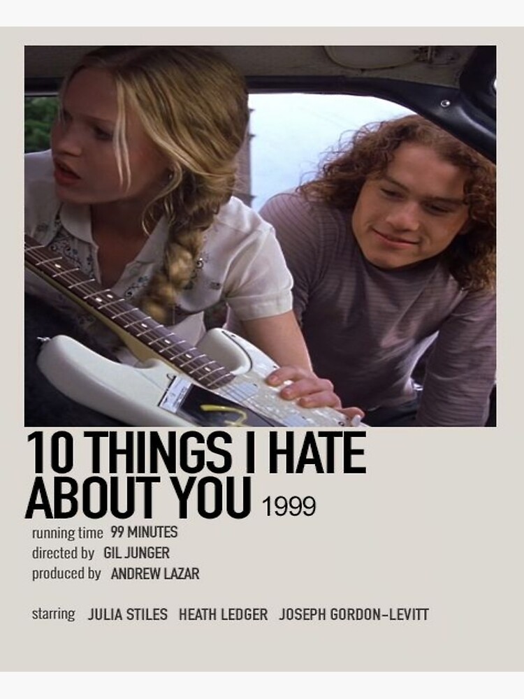 10 Things I Hate About You Minimalist Movie Poster, Print, Artwork