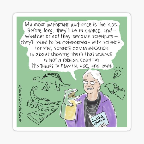 #SciComm100: Claire Eamer Sticker