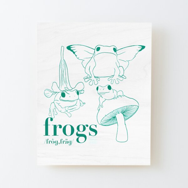Frogs Wood Mounted Print