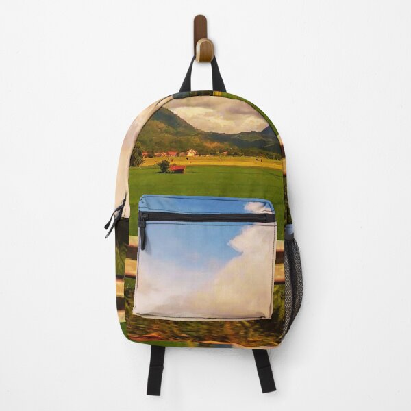 Item preview, Landscape by the road: Rice fields, mountains, sky, and clouds designed and sold by OutofFocusShop.