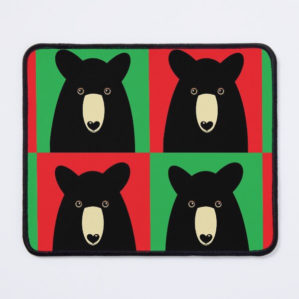 Item preview, BLACK BEAR ON RED & GREEN designed and sold by Jean Gregory Evans.