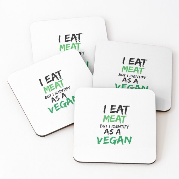 Item preview, i eat meat but i identify as a vegan, vegan protein powder, vegan snacks, vegan food, vegan gifts designed and sold by adjamine.
