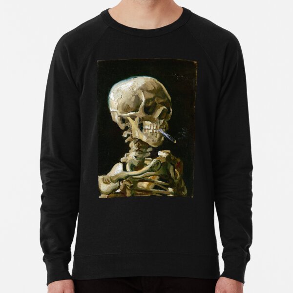 Vincent van Gogh Head of a Skeleton with a Burning Cigarette Lightweight Sweatshirt