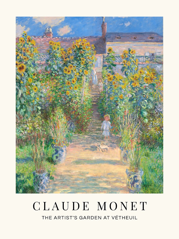 "Der Garten des Künstlers in Vétheuil von Claude Sticker von