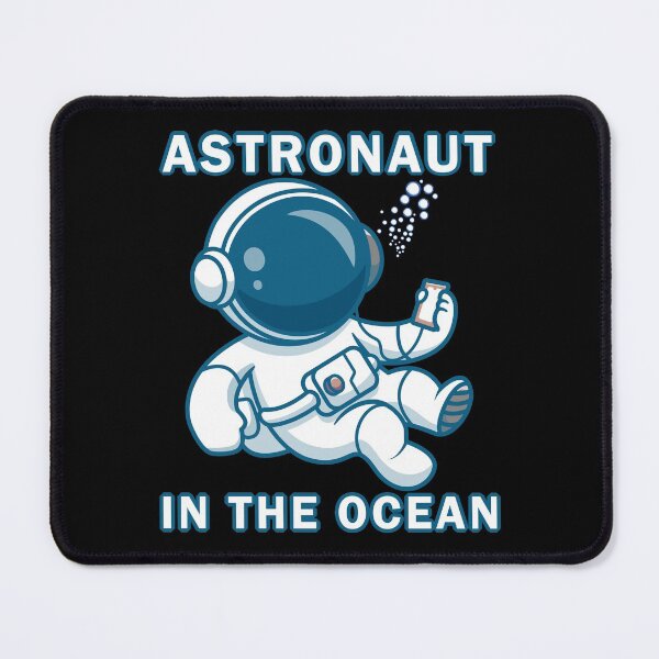 Item preview, Astronaut in the ocean holding phone in deepwater designed and sold by ArtyFiction.
