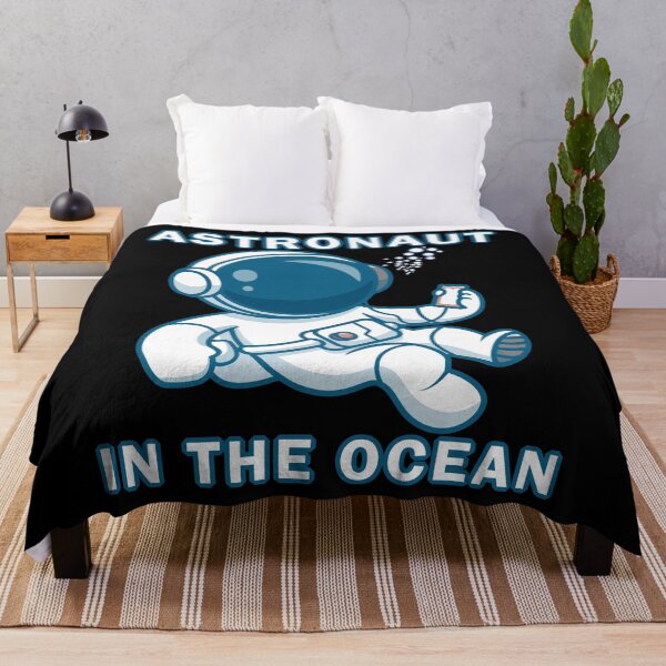 Item preview, Astronaut in the ocean holding phone in deepwater designed and sold by ArtyFiction.