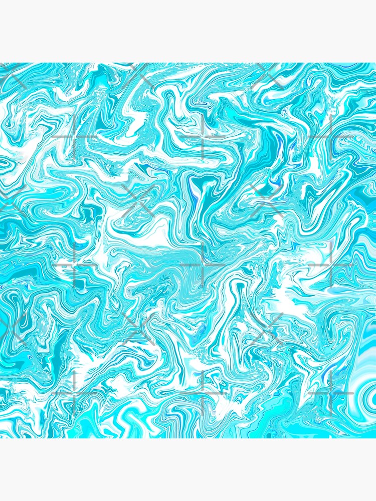 "Liquid Swirl Contemporary Abstract In Blue Ocean Wave" Poster By ...