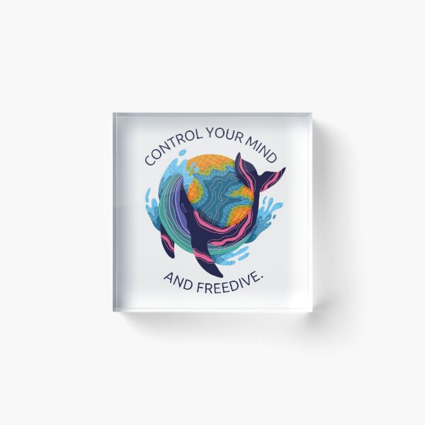 Mystic Mindfullness Whale Freediving Design Acrylic Block