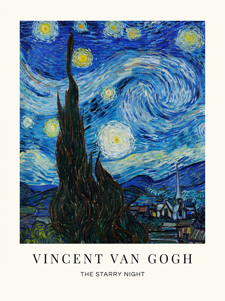 Vincent van Gogh - The Starry Night - Drip Watercolor Remake Art Version  Poster by Vincent van Gogh - Fine Art America