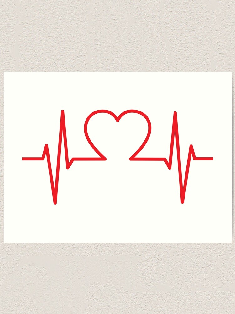 Herzschlag Der Liebe Ekg Welle Kunstdruck Von Pdgraphics Redbubble