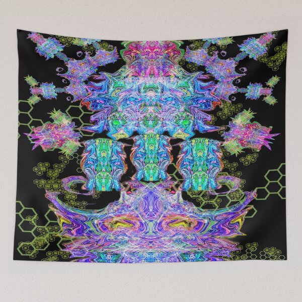 Item preview, Chrome Psy Symmetry Totem (Black) designed and sold by Discordant Dreams Art.