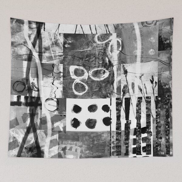 Item preview, Black and White Abstract Collage designed and sold by NancyMerkle.