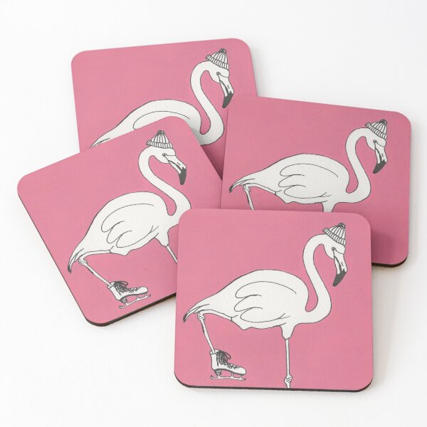 Item preview, Ice Skating Flamingo designed and sold by RoSaArtprints.