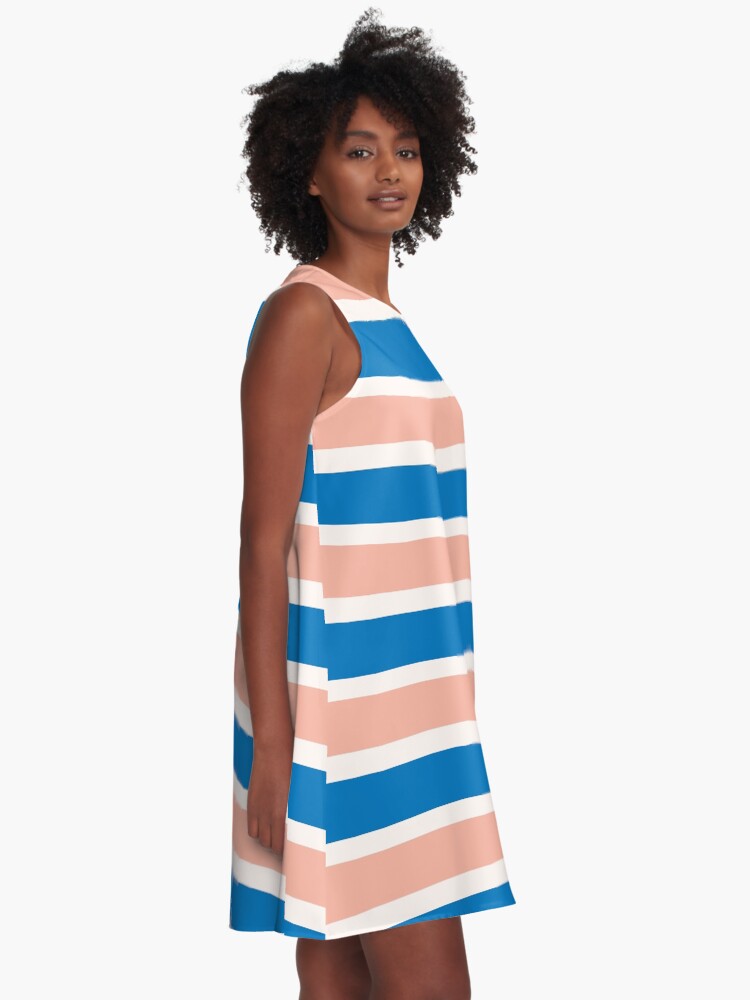 Peach shop striped dress