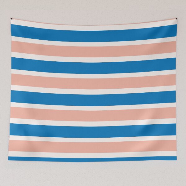Item preview, Blue , peach and white stripes designed and sold by iCraftCafe.