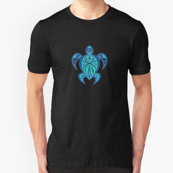 GBS Turtle Green & Blue Slim Fit T-Shirt