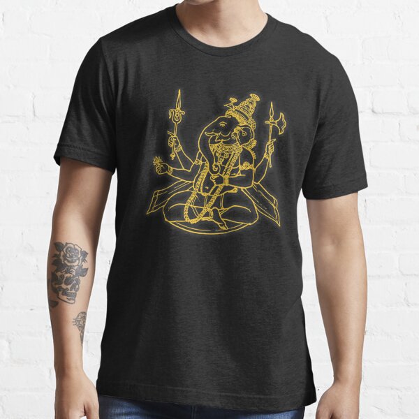 Retro vintage gold Ganesh. Hindu God inpersonated as an Elephant Essential T-Shirt