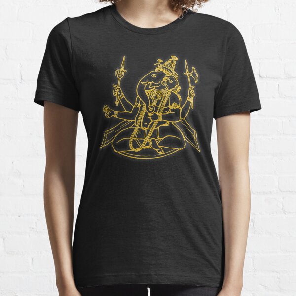 Retro vintage gold Ganesh. Hindu God inpersonated as an Elephant Essential T-Shirt