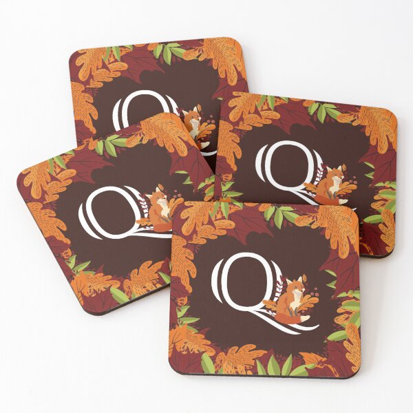 Aperçu de l'œuvre Lettre Q initiale monogramme automne automne renard créée et vendue par Maria Garcia.