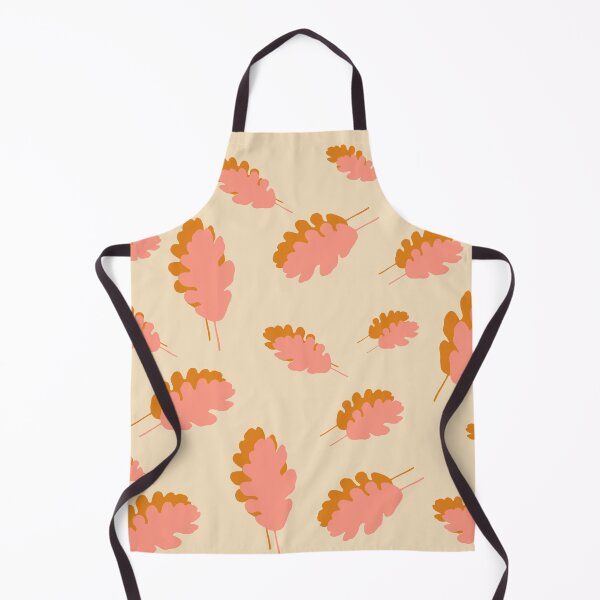 Item preview, Pink and mustard yellow oak leaves pattern on beige background designed and sold by by-jwp.