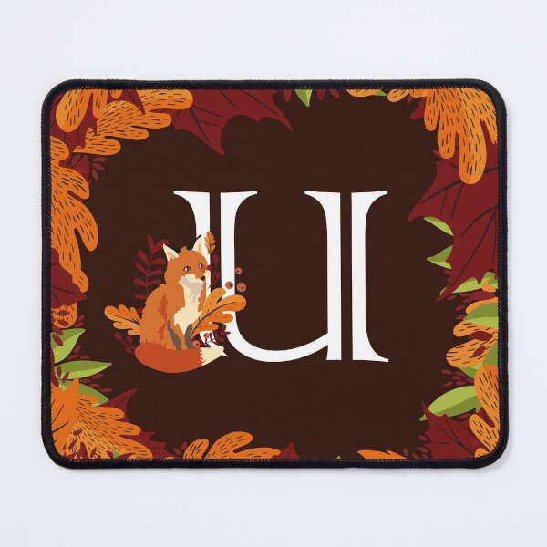 Aperçu de l'œuvre Lettre U initiale monogramme automne automne renard créée et vendue par Maria Garcia.