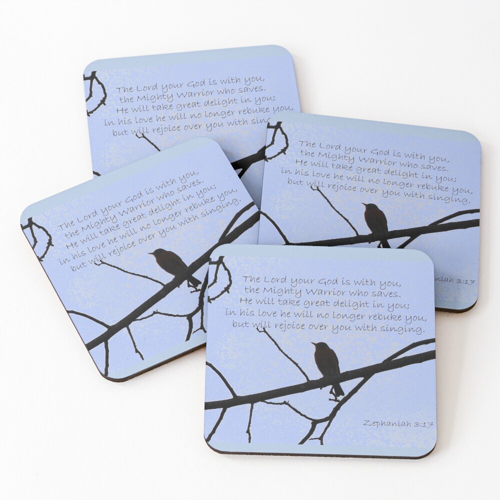 Zephaniah 3:17 Coasters (Set of 4)
