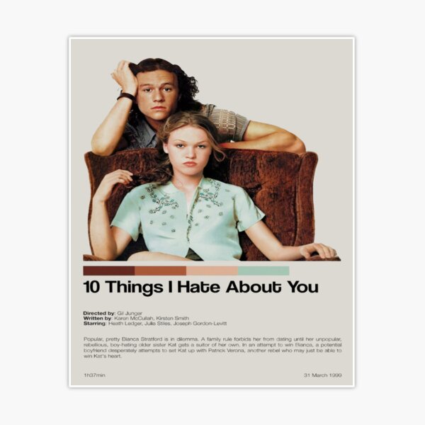 10 Things I Hate About You (1999) Movie Poster for Sale by LovedPosters