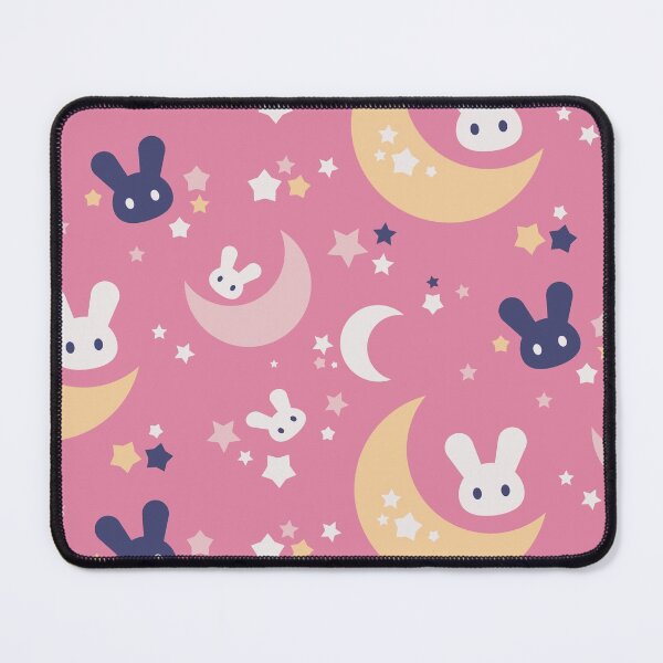 Item preview, Kawaii Bunny Rabbit Moon and Stars Pattern - Pink designed and sold by Haygoodies.