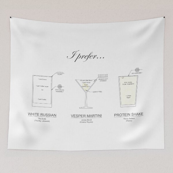Item preview, famous cocktails and movies designed and sold by Fantes.