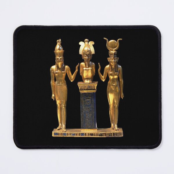 Item preview, Egyptian Trinity Golden Horus Osiris and Isis Statue designed and sold by signsandsymbols.