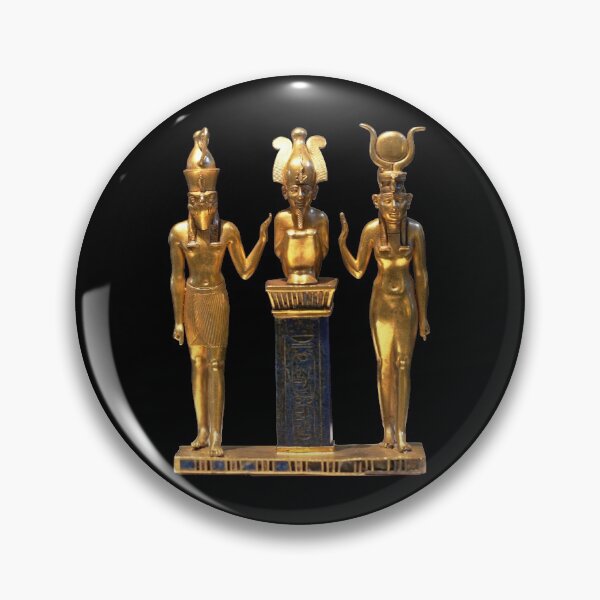 Item preview, Egyptian Trinity Golden Horus Osiris and Isis Statue designed and sold by signsandsymbols.